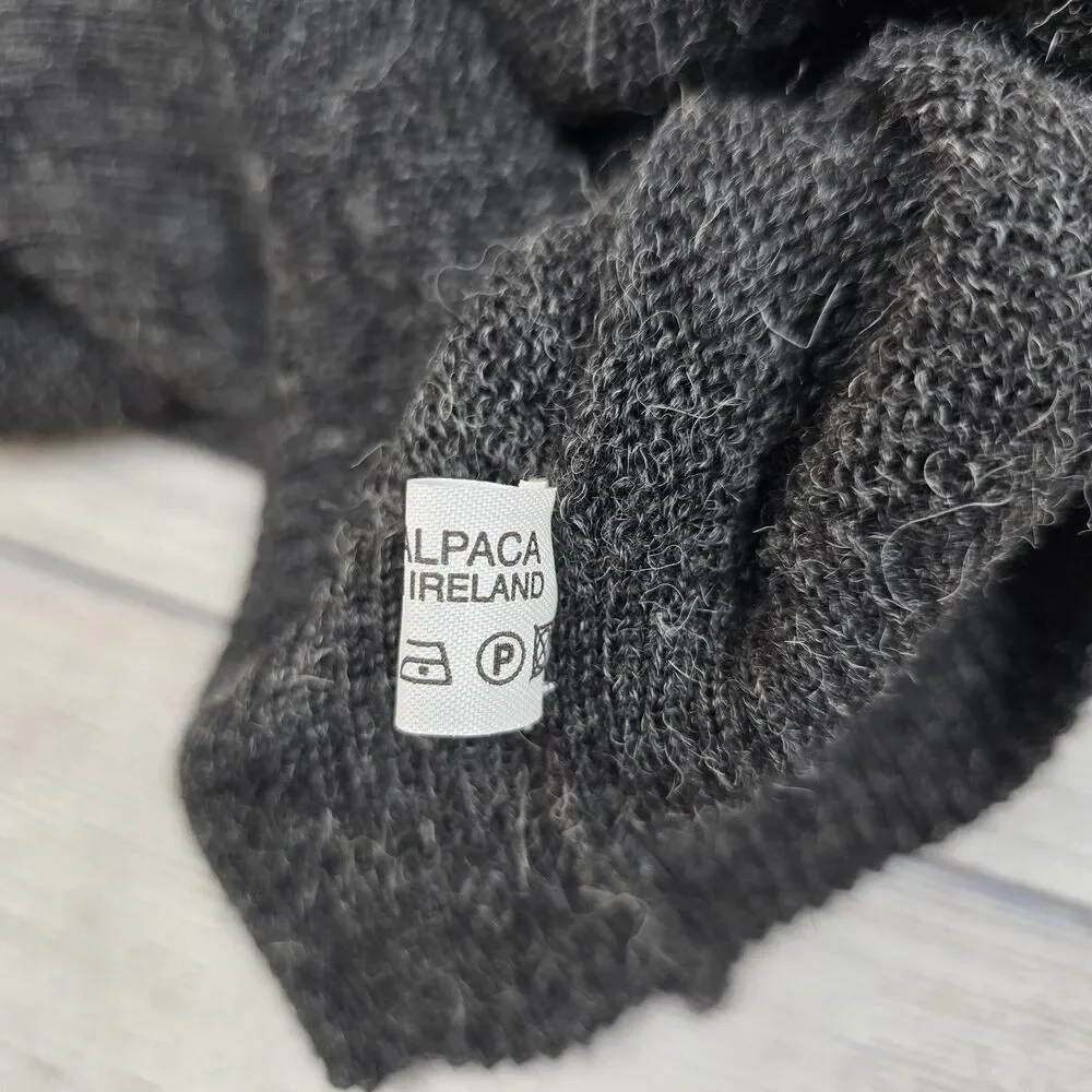 Vintage Carbery Ireland Alpaca Sweater Gray Knit Vest Made in Ireland Men's XL